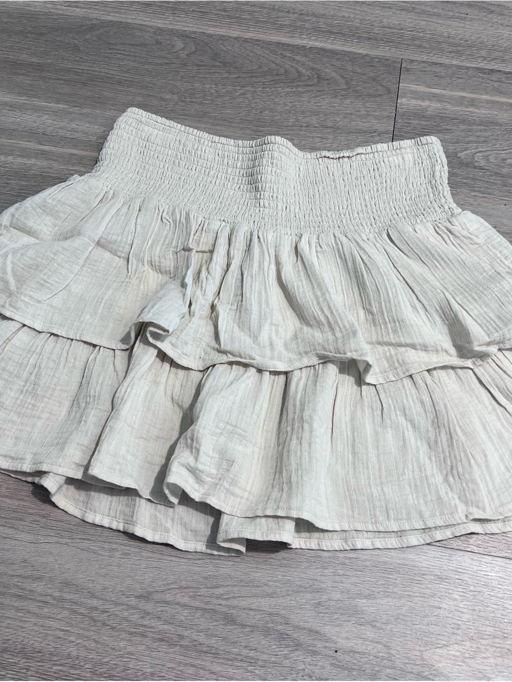 Universal Thread Light Cream Tiered Mini Skirt
